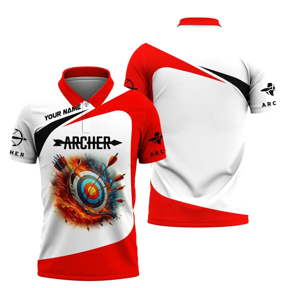 Unisex Shirt Custom Name Archery Gift For Lovers Polo / S T-Shirt