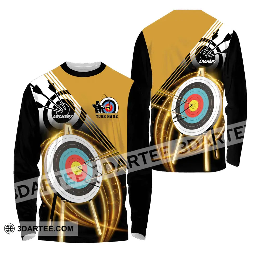 Unisex Shirt - Custom Name Darts Hit The Target Long Sleeve / S T-Shirt