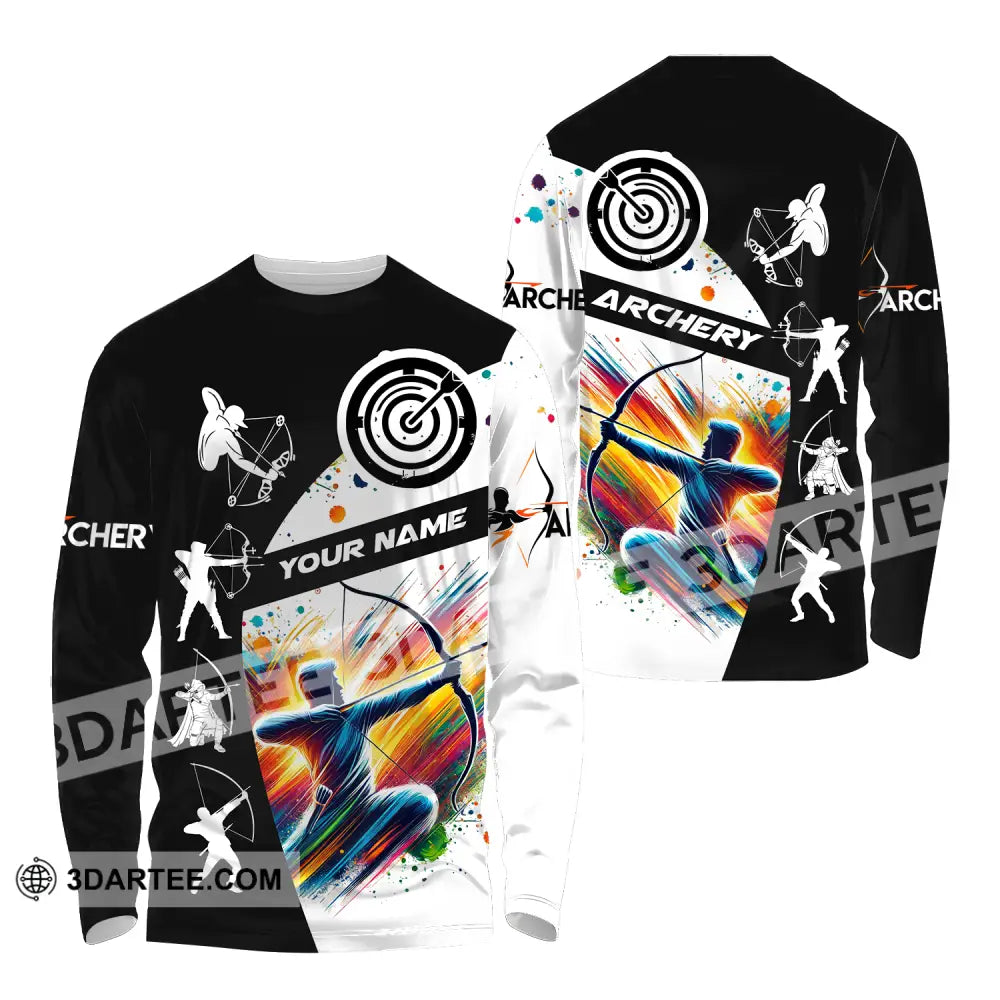 Unisex Shirt - Custom Name Archery Long Sleeve / S T-Shirt