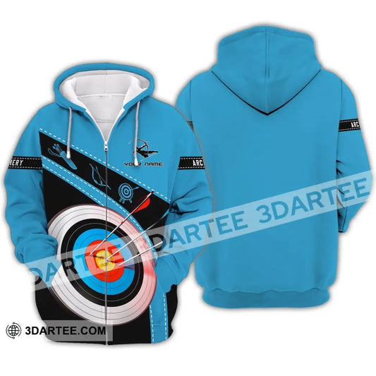 Unisex Shirt - Custom Name Archery Lover Zipper Hoodie / S T-Shirt