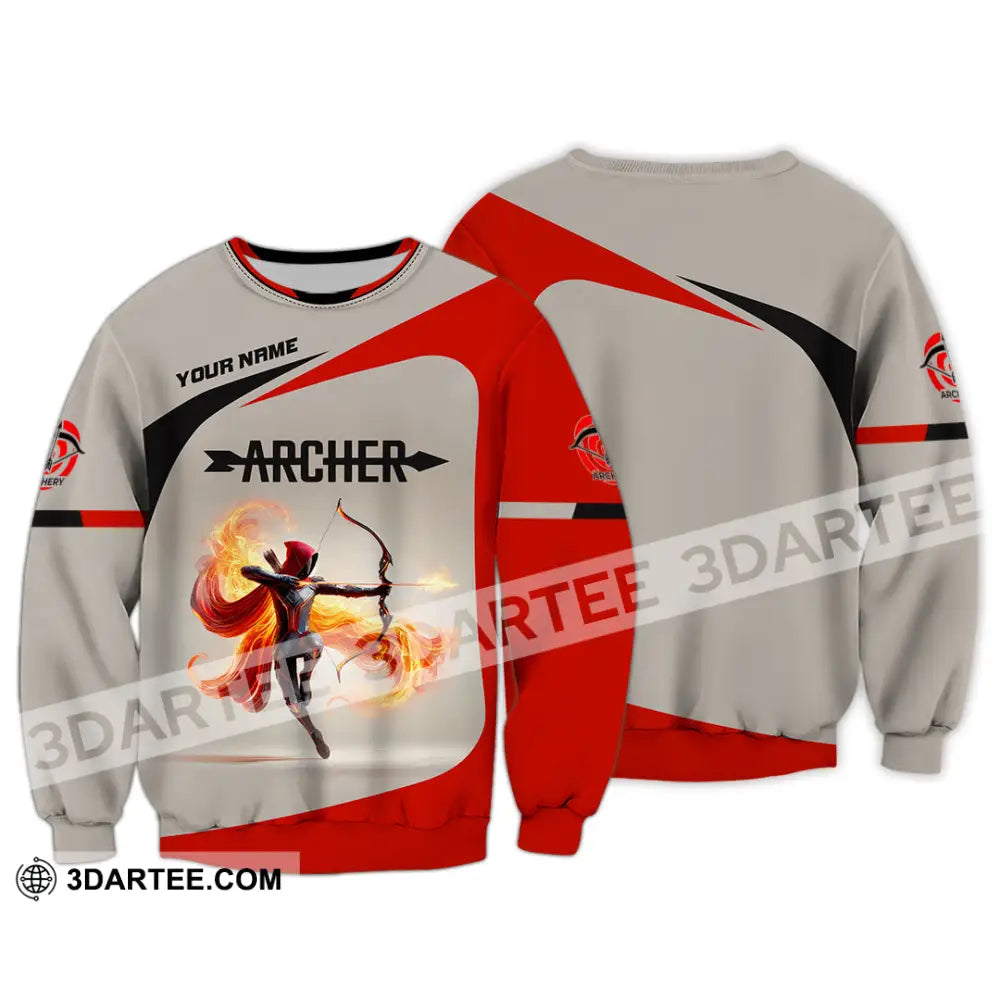 Unisex Shirt Custom Name Archery Polo Long Sleeve Gift / S T-Shirt