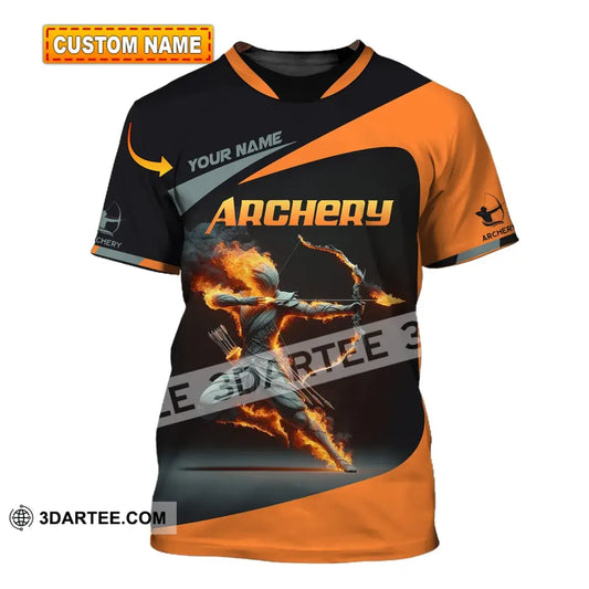 Unisex Shirt Custom Name Archery Polo Long Sleeve Love T-Shirt T-Shirt