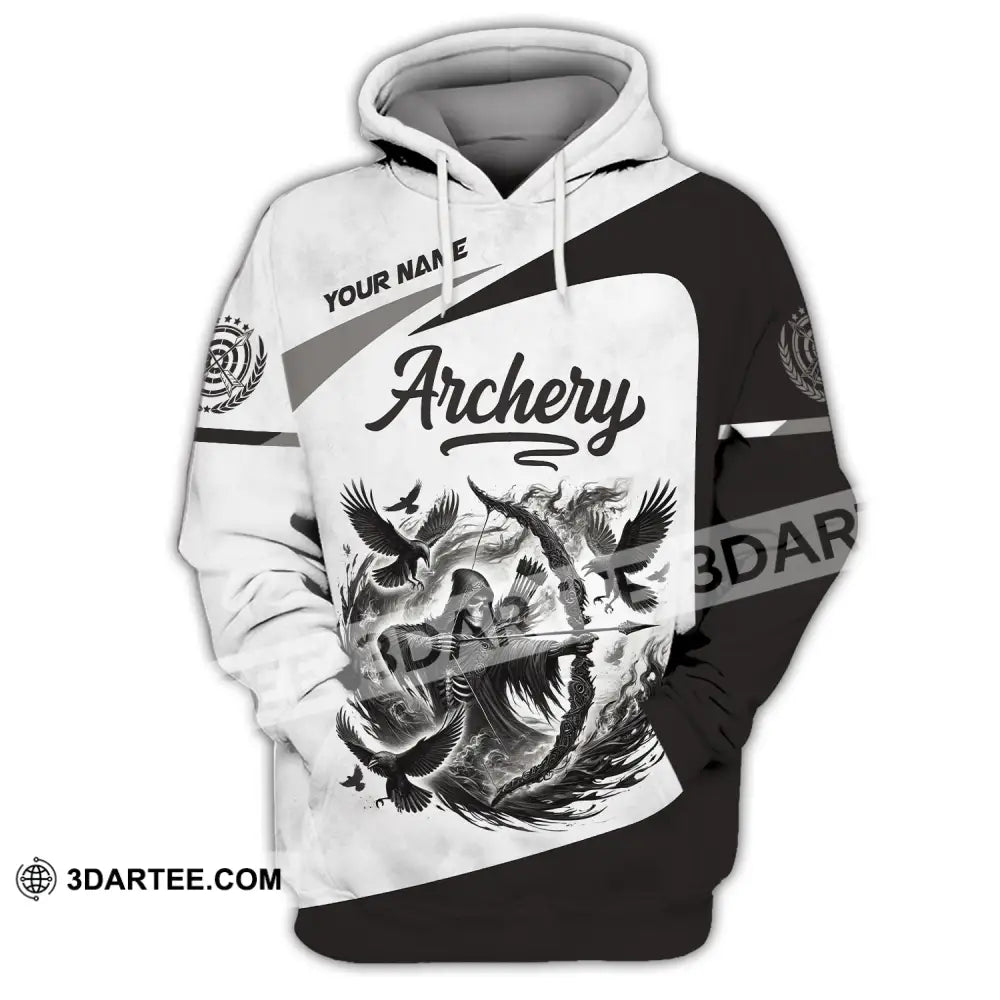 Unisex Shirt Custom Name Archery Polo Long Sleeve Love T-Shirt Hoodie / S T-Shirt