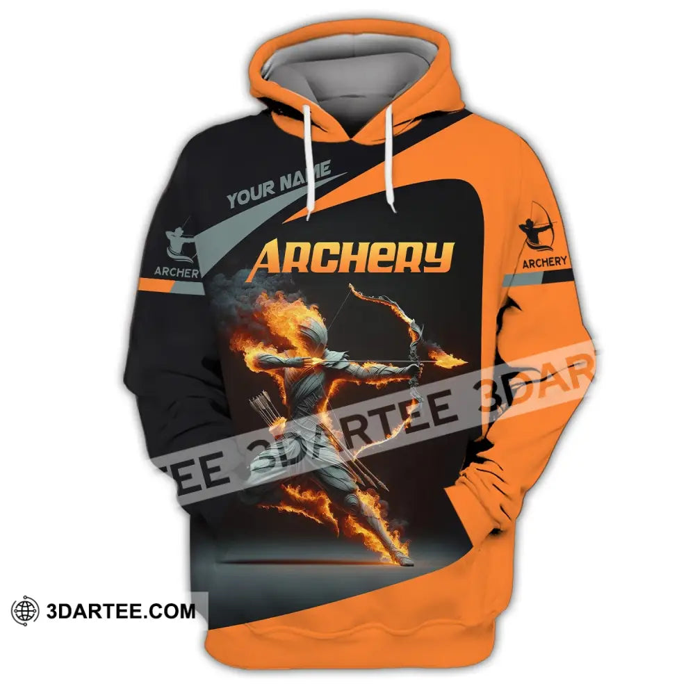 Unisex Shirt Custom Name Archery Polo Long Sleeve Love T-Shirt Hoodie / S T-Shirt