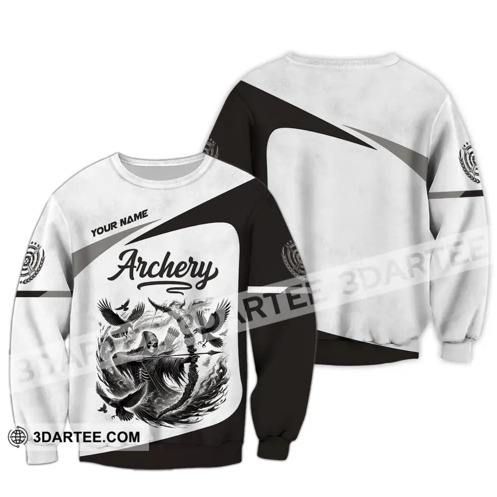 Unisex Shirt Custom Name Archery Polo Long Sleeve Love T-Shirt / S T-Shirt