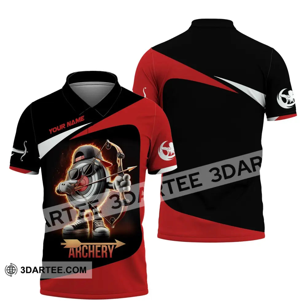 Unisex Shirt Custom Name Archery Polo Long Sleeve Love T-Shirt / S T-Shirt