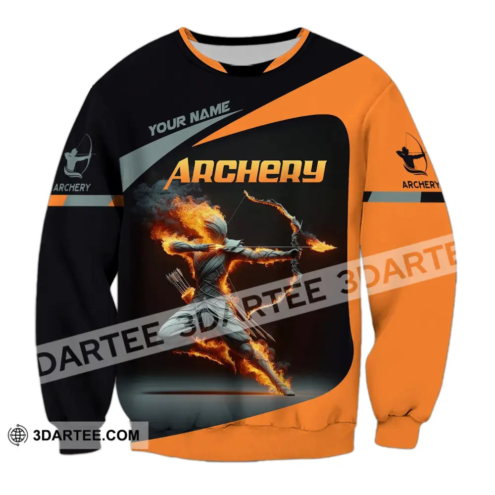 Unisex Shirt Custom Name Archery Polo Long Sleeve Love T-Shirt / S T-Shirt