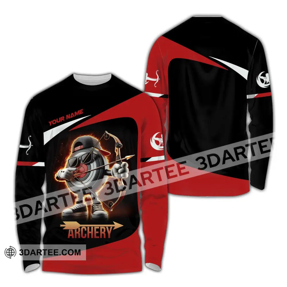 Unisex Shirt Custom Name Archery Polo Long Sleeve Love T-Shirt / S T-Shirt