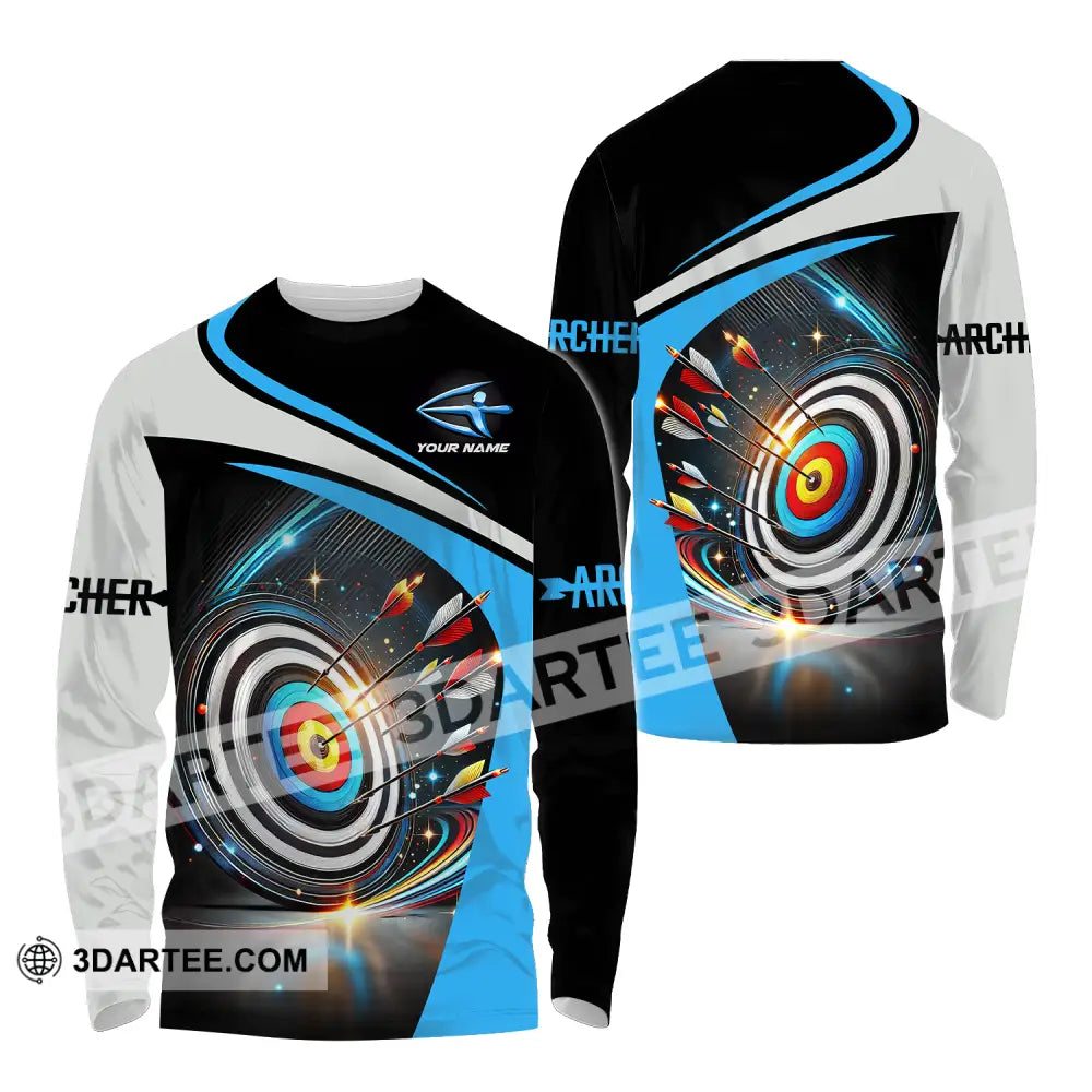 Unisex Shirt - Custom Name Archery Sport Long Sleeve / S T-Shirt