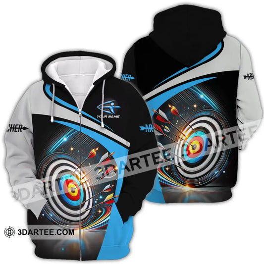 Unisex Shirt - Custom Name Archery Sport Zipper Hoodie / S T-Shirt