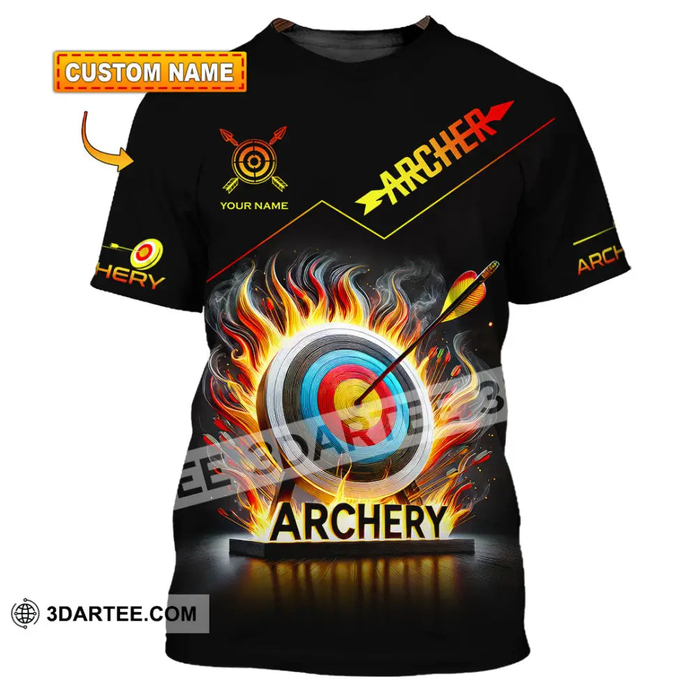 Unisex Shirt Custom Name Archery T-Shirt Archer Hoodie Long Sleeve Gift For Lovers T-Shirt