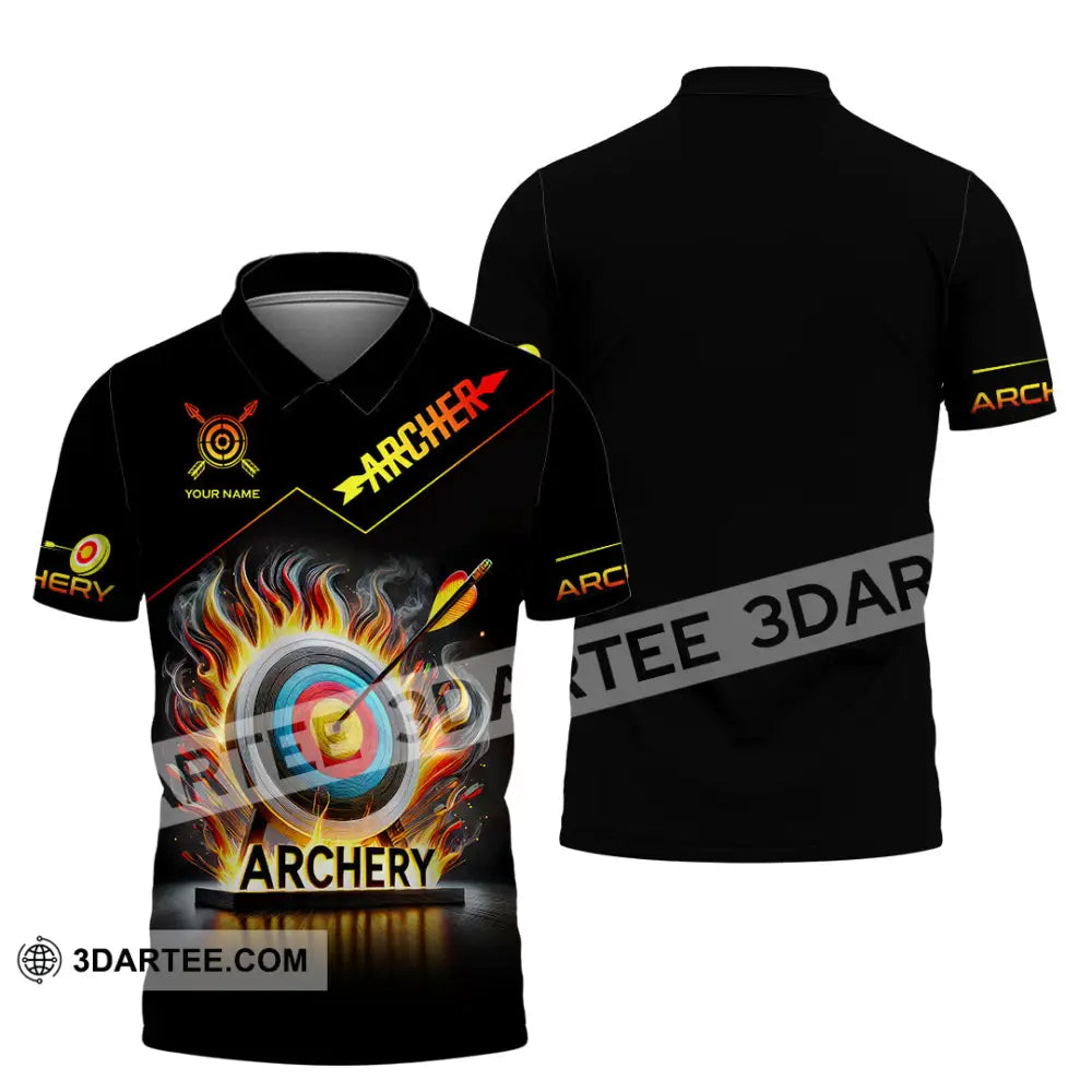 Unisex Shirt Custom Name Archery T-Shirt Archer Hoodie Long Sleeve Gift For Lovers Polo / S T-Shirt