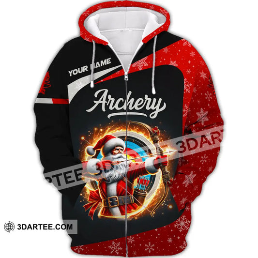 Unisex Shirt Custom Name Archery T-Shirt Archer Hoodie Long Sleeve Gift For Lovers Zipper / S