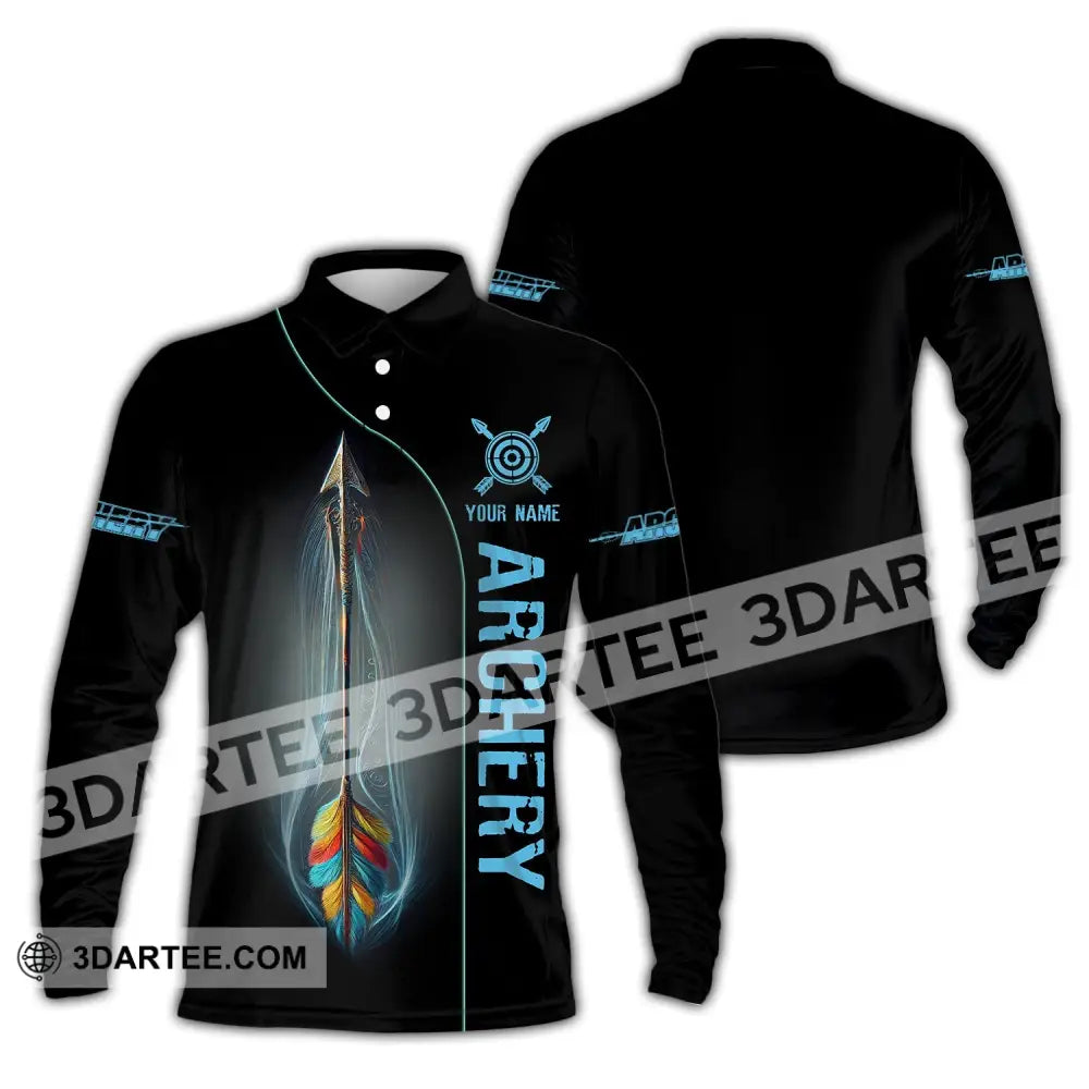 Unisex Shirt Custom Name Archery T-Shirt Hoodie Long Sleeve Gift For Lover Polo / S