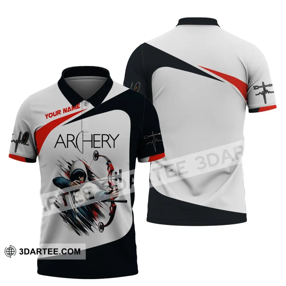 Unisex Shirt Custom Name Archery T-Shirt Polo Gifts For Lovers / S