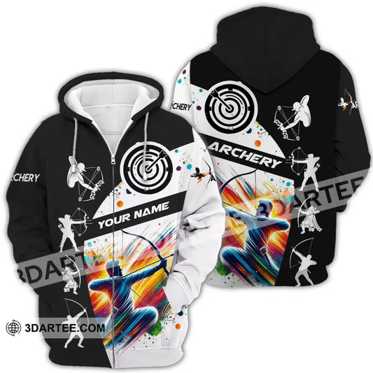 Unisex Shirt - Custom Name Archery Zipper Hoodie / S T-Shirt