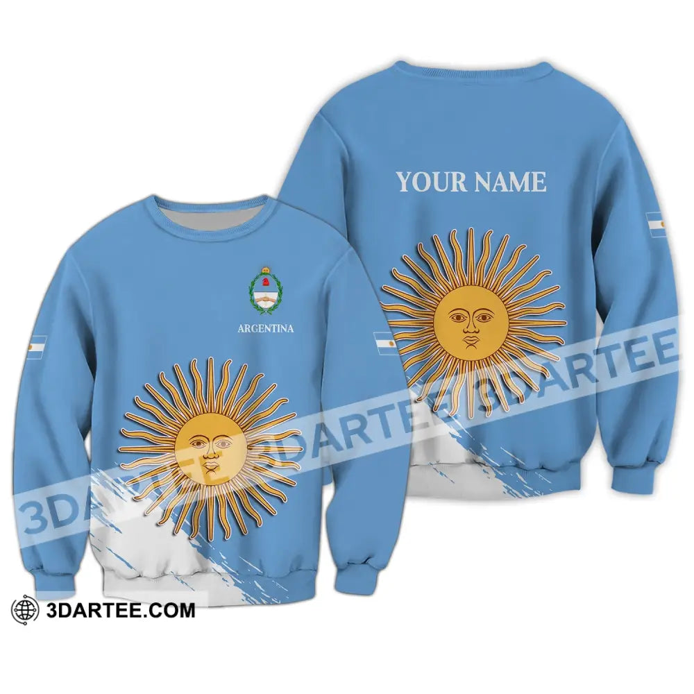 Unisex Shirt - Custom Name Argentina Football Fifa World Cup Champions Long Sleeve / S T-Shirt