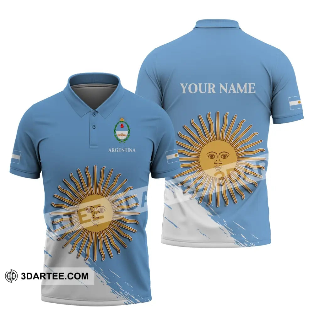 Unisex Shirt - Custom Name Argentina Football Fifa World Cup Champions Polo / S T-Shirt