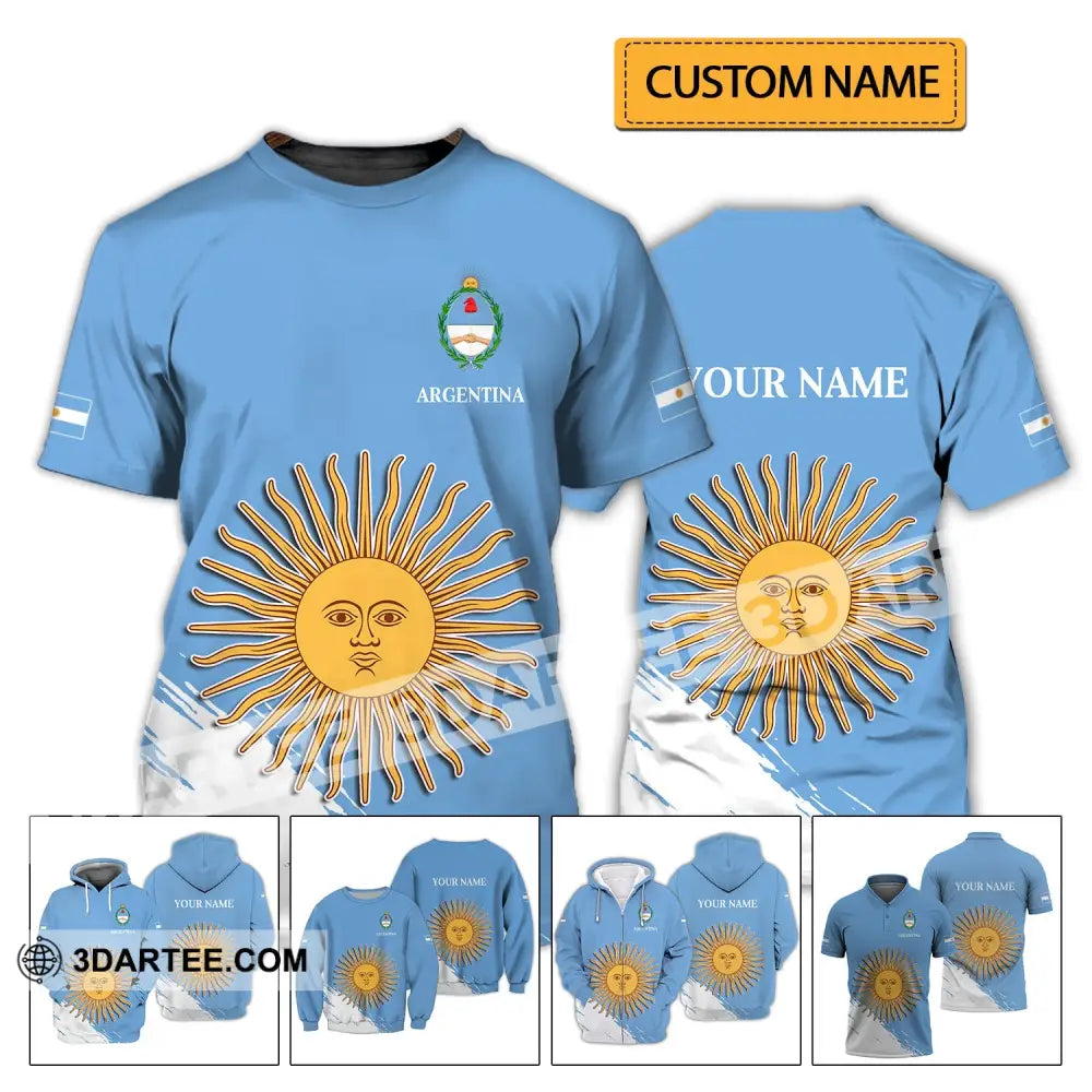 Unisex Shirt - Custom Name Argentina Football Fifa World Cup Champions T-Shirt