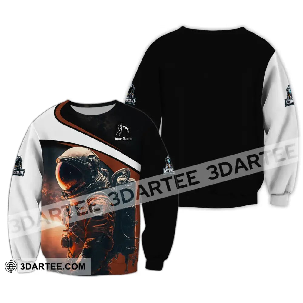 Unisex Shirt Custom Name Astronaut T-Shirt Spaceman Long Sleeve / S