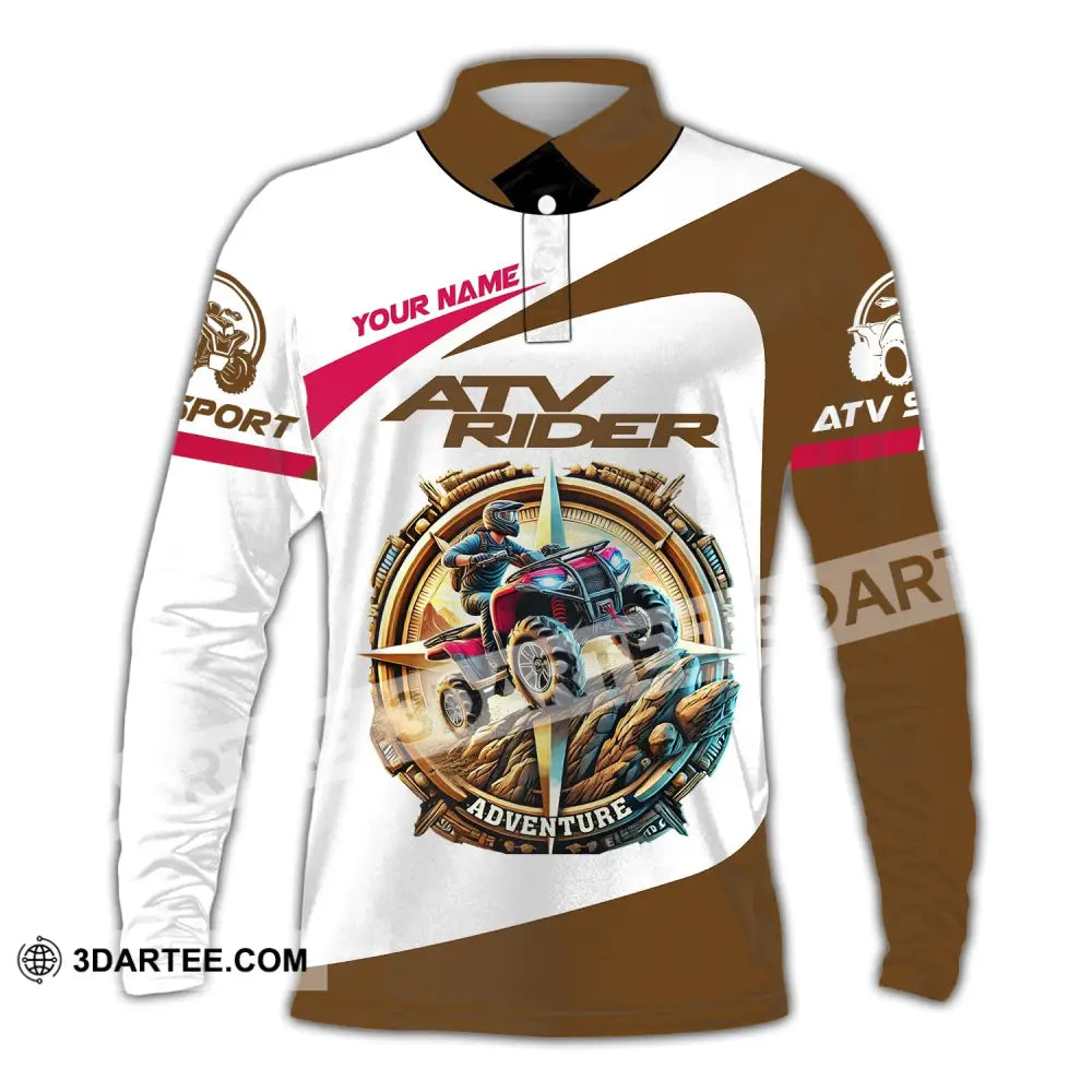 Unisex Shirt Custom Name Atv Rider Polo Long Sleeve / S T-Shirt