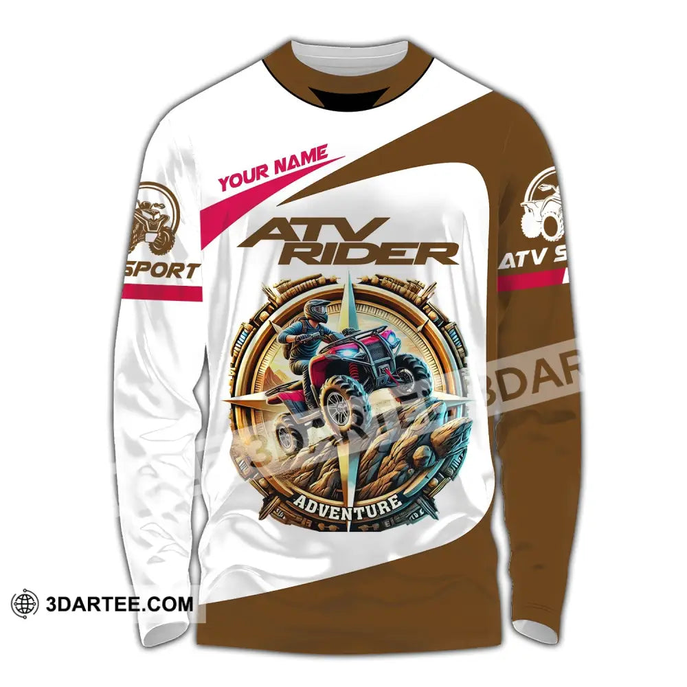 Unisex Shirt Custom Name Atv Rider Polo Long Sleeve / S T-Shirt