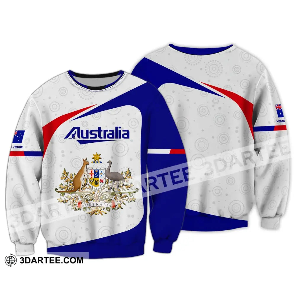 Unisex Shirt Custom Name Australia Hoodie Commonwealth Of T-Shirt Long Sleeve / S