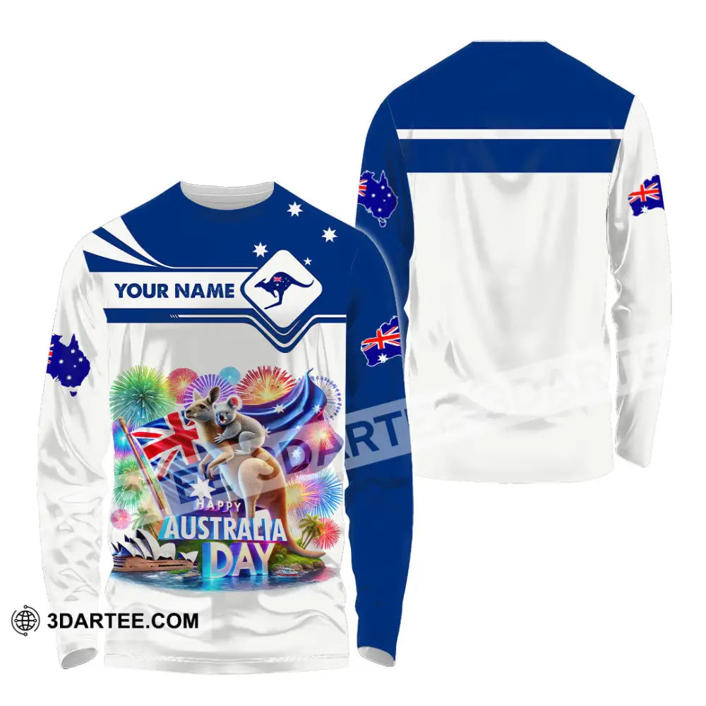 Unisex Shirt Custom Name Australia Lover Gift Long Sleeve / S T-Shirt