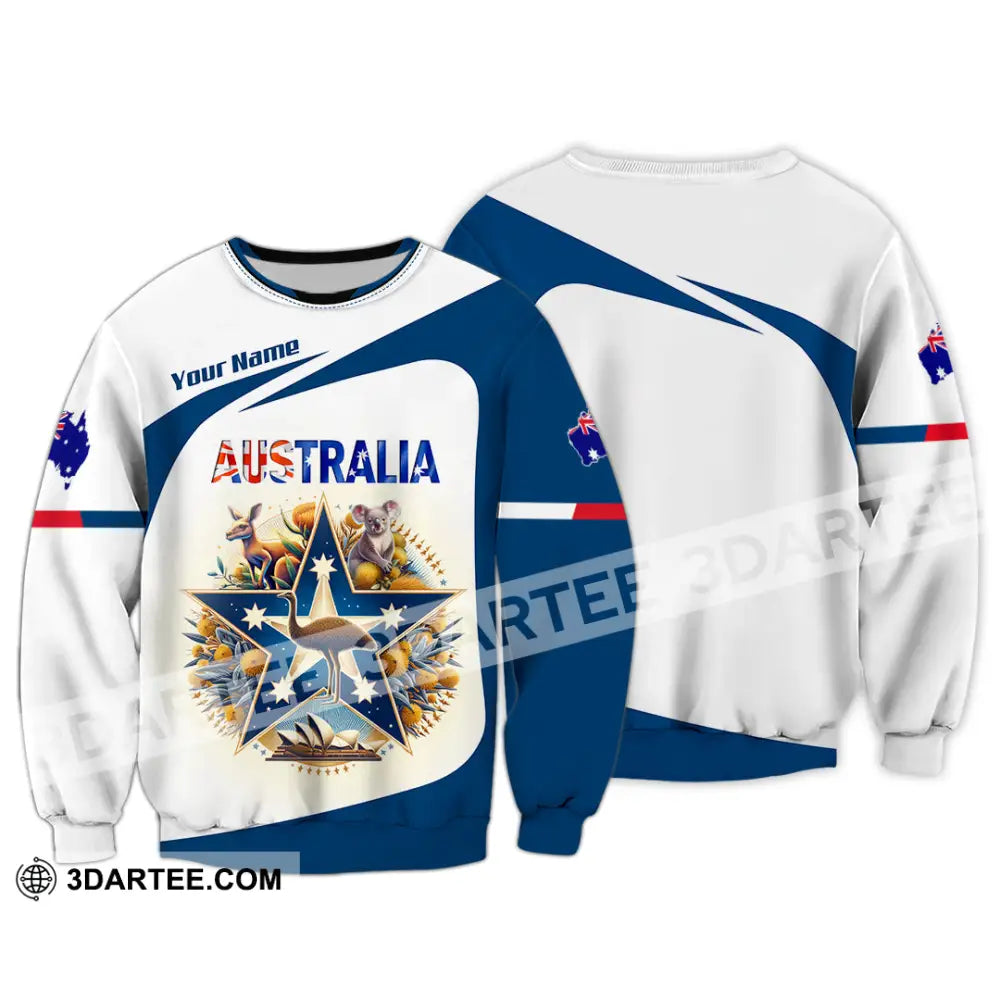 Unisex Shirt Custom Name Australia Lover Polo Long Sleeve Gift / S T-Shirt