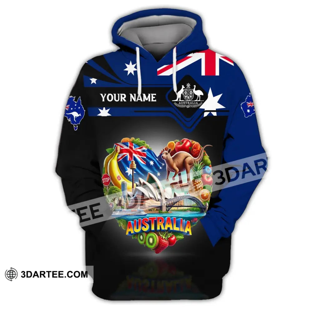 Unisex Shirt Custom Name Australia Polo Long Sleeve Australian Gift Hoodie / S T-Shirt