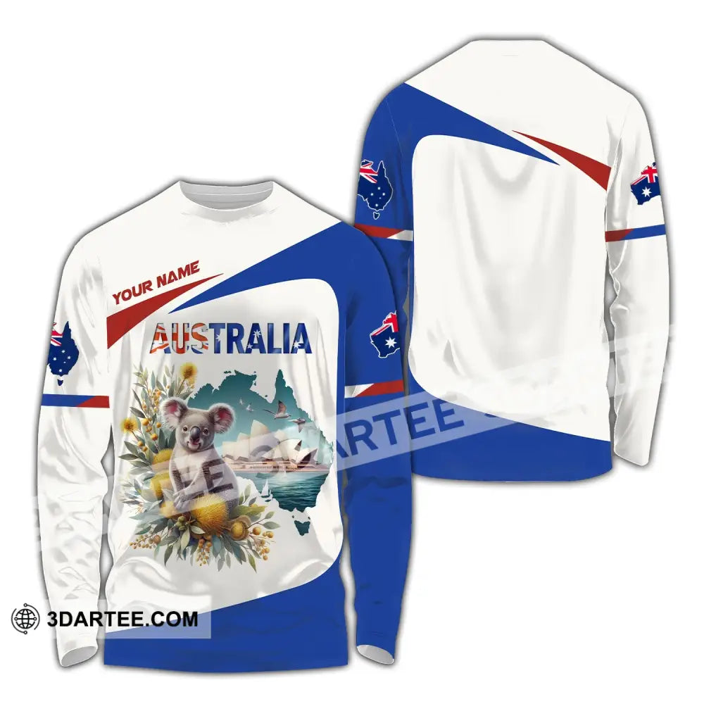 Unisex Shirt Custom Name Australia Polo Long Sleeve Australian Gift / S T-Shirt