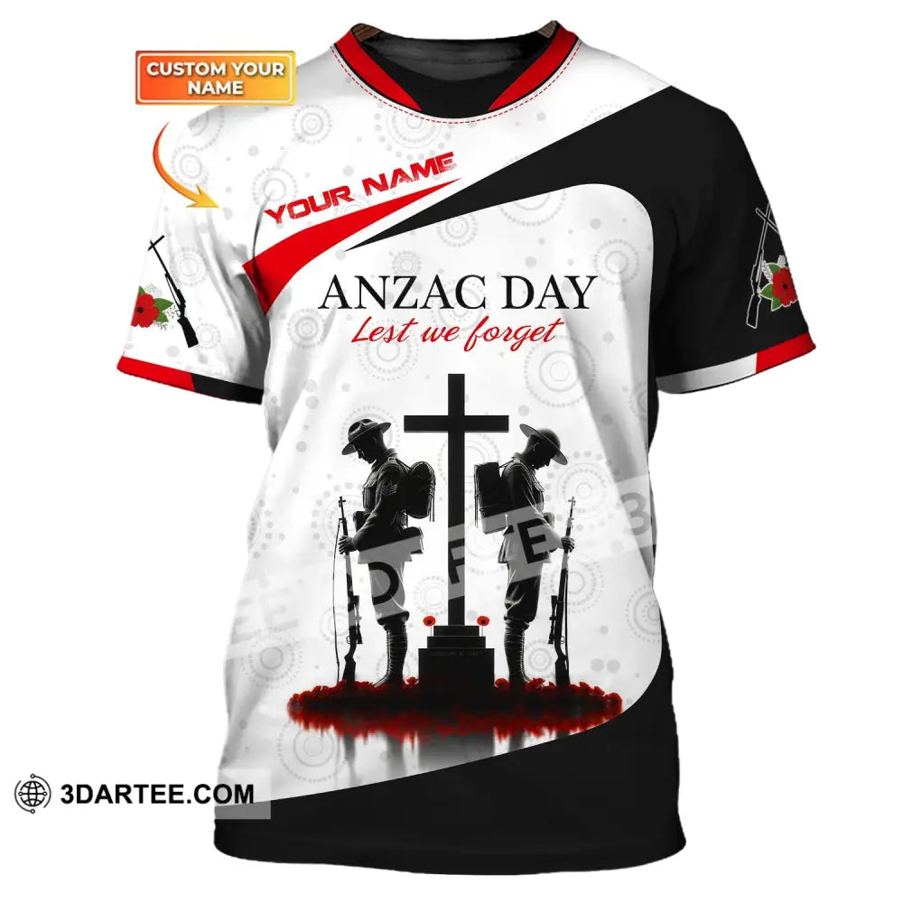 Unisex Shirt Custom Name Australia T-Shirt Anzac Day Remembrance