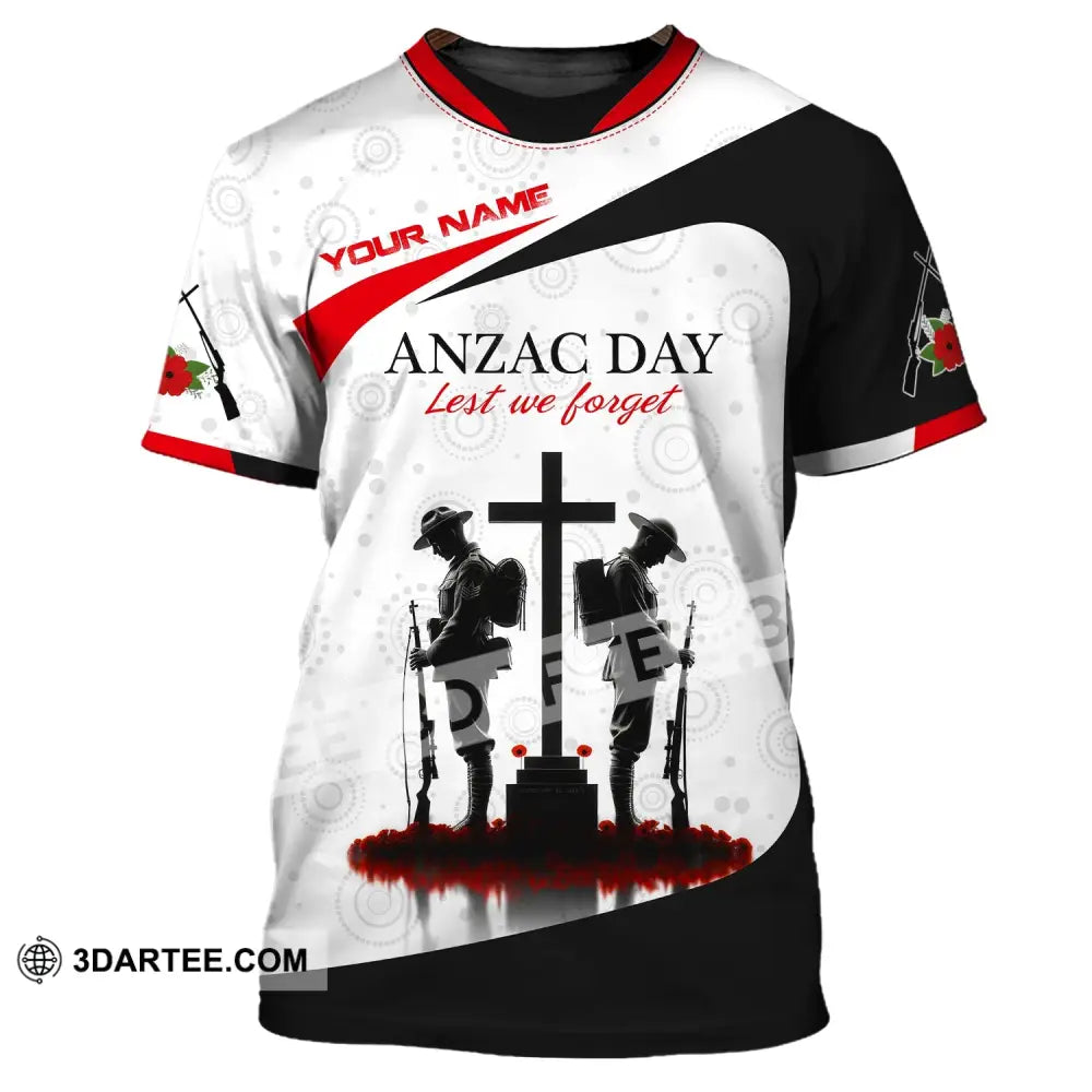 Unisex Shirt Custom Name Australia T-Shirt Anzac Day Remembrance / S