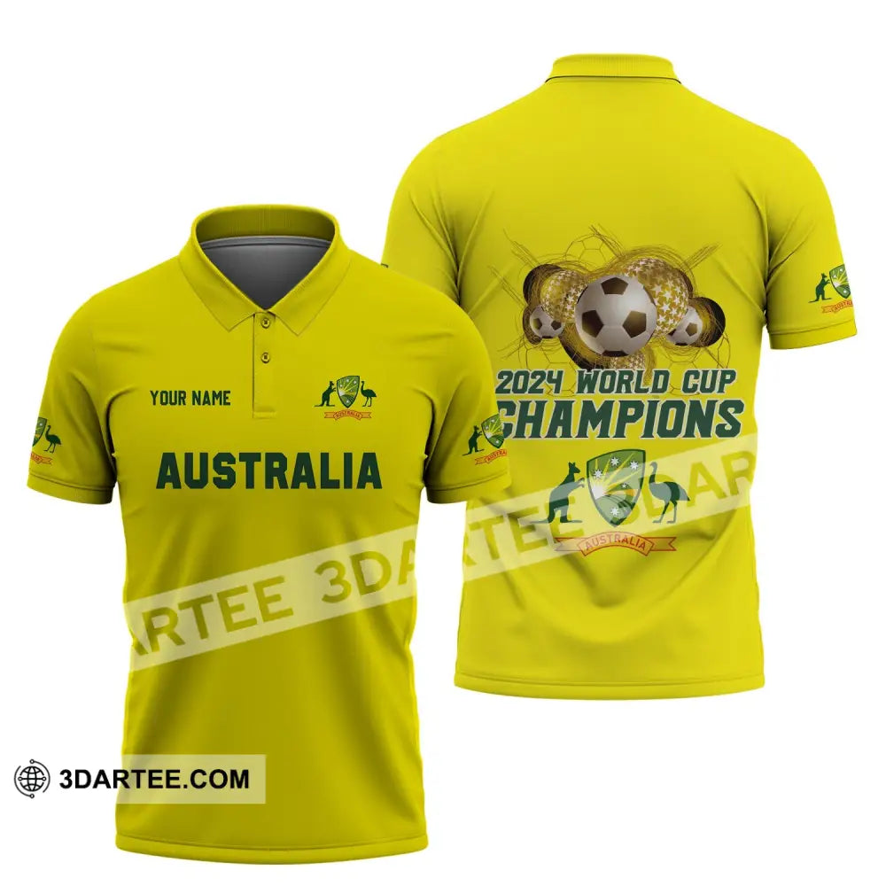 Unisex Shirt - Custom Name Australian Cricket Team Champions Icc World Cup Polo / S T-Shirt