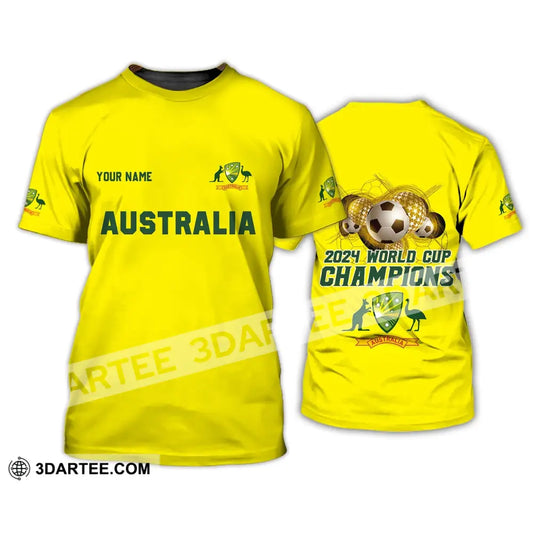 Unisex Shirt - Custom Name Australian Cricket Team Champions Icc World Cup T-Shirt / S T-Shirt