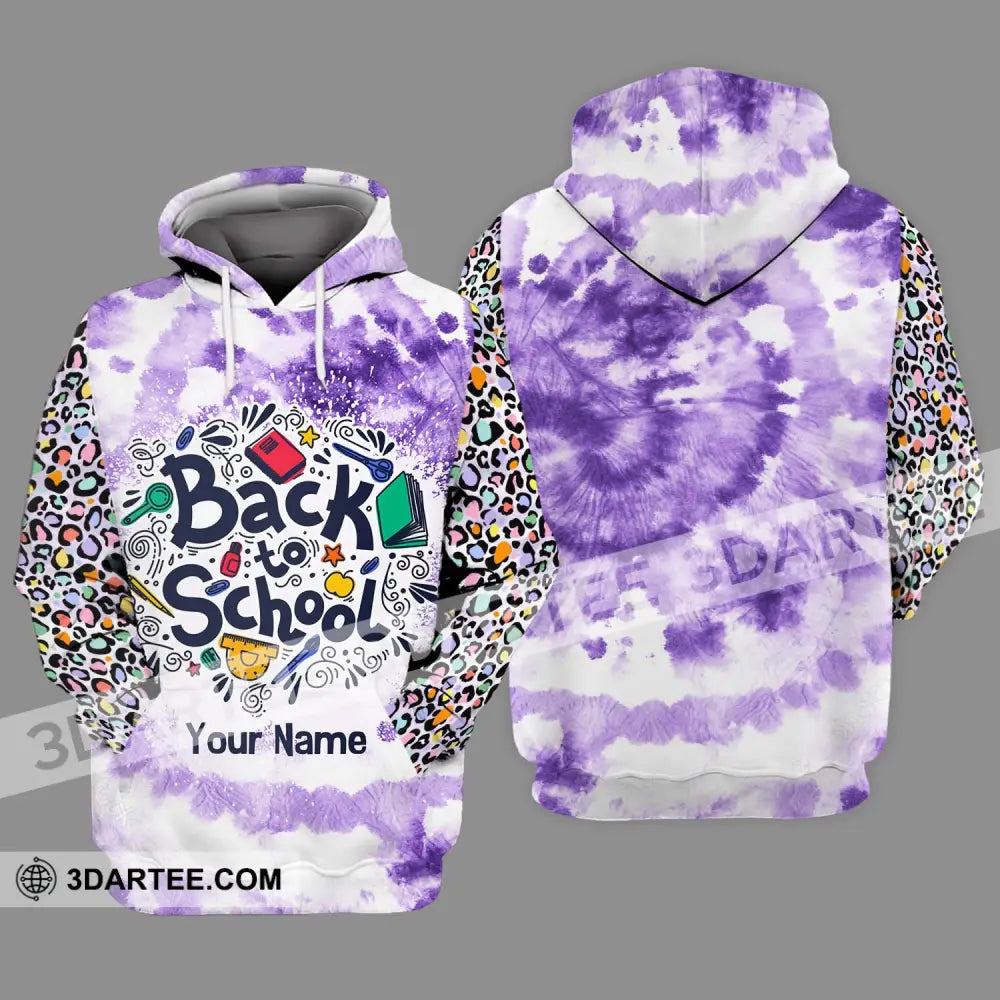 Unisex Shirt - Custom Name Back To School Purple Hoodie / S T-Shirt