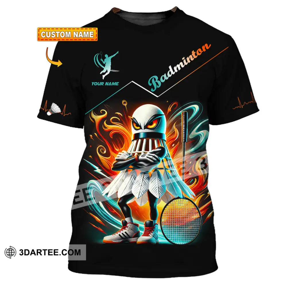 Unisex Shirt Custom Name Badminton Lover Gift T-Shirt