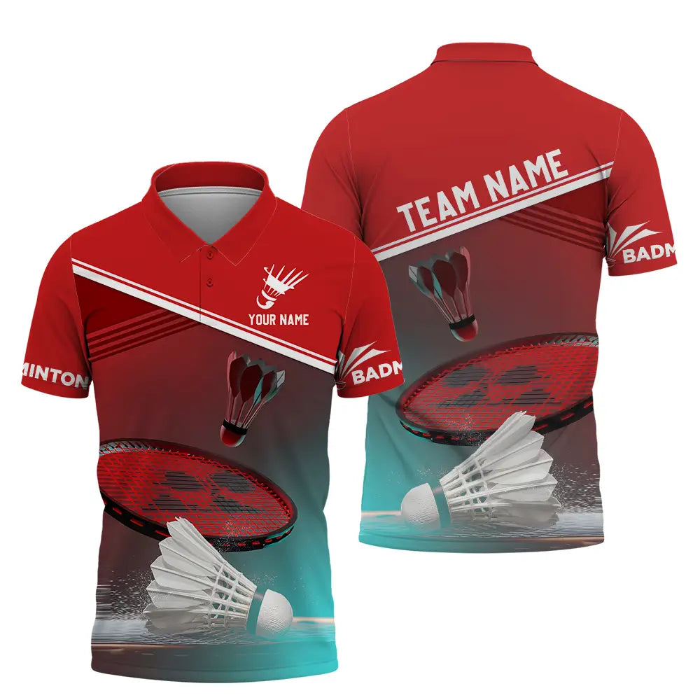 Unisex Shirt - Custom Name Badminton Polo / S T-Shirt