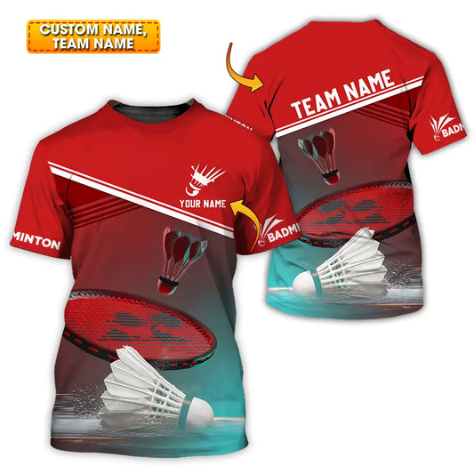 Unisex Shirt - Custom Name Badminton T-Shirt