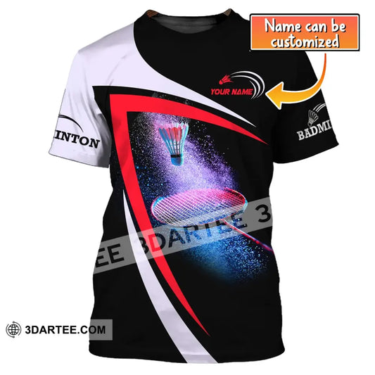 Unisex Shirt Custom Name Badminton T-Shirt For Club Gift Players