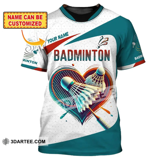 Unisex Shirt Custom Name Badminton T-Shirt For Club Gift Players T-Shirt