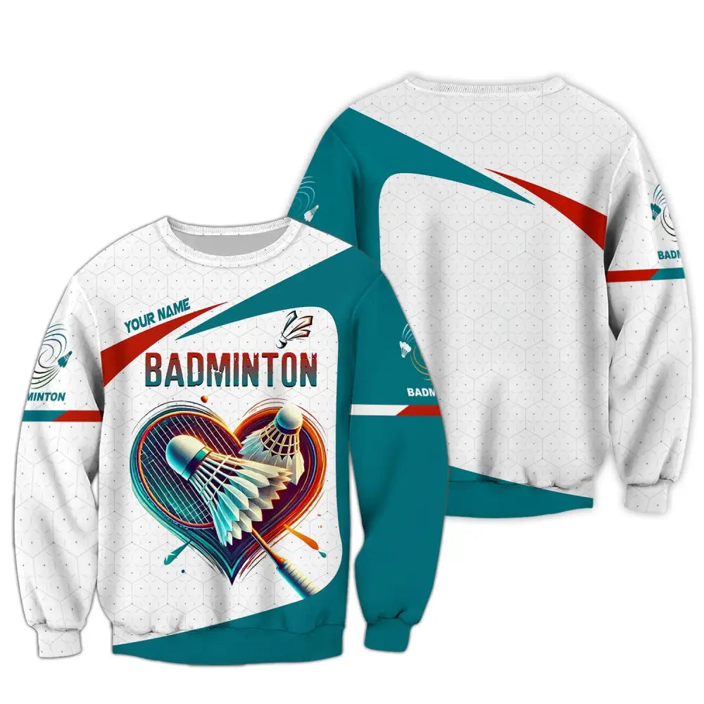 Unisex Shirt Custom Name Badminton T-Shirt For Club Gift Players Long Sleeve / S T-Shirt