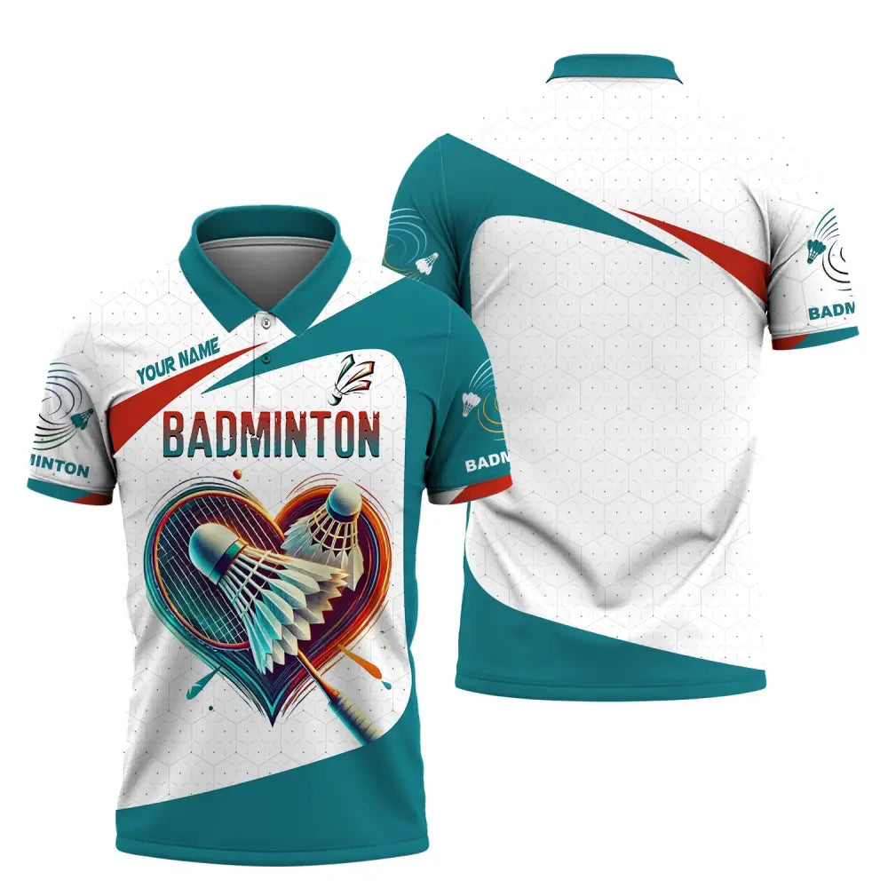 Unisex Shirt Custom Name Badminton T-Shirt For Club Gift Players Polo / S T-Shirt