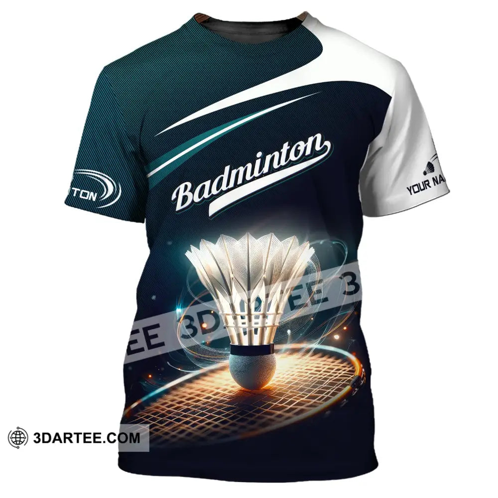 Unisex Shirt Custom Name Badminton T-Shirt Gift For Player / S