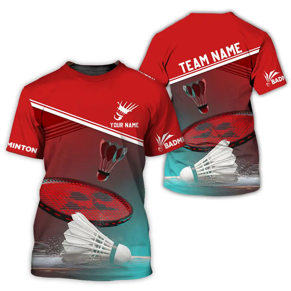 Unisex Shirt - Custom Name Badminton T-Shirt / S T-Shirt