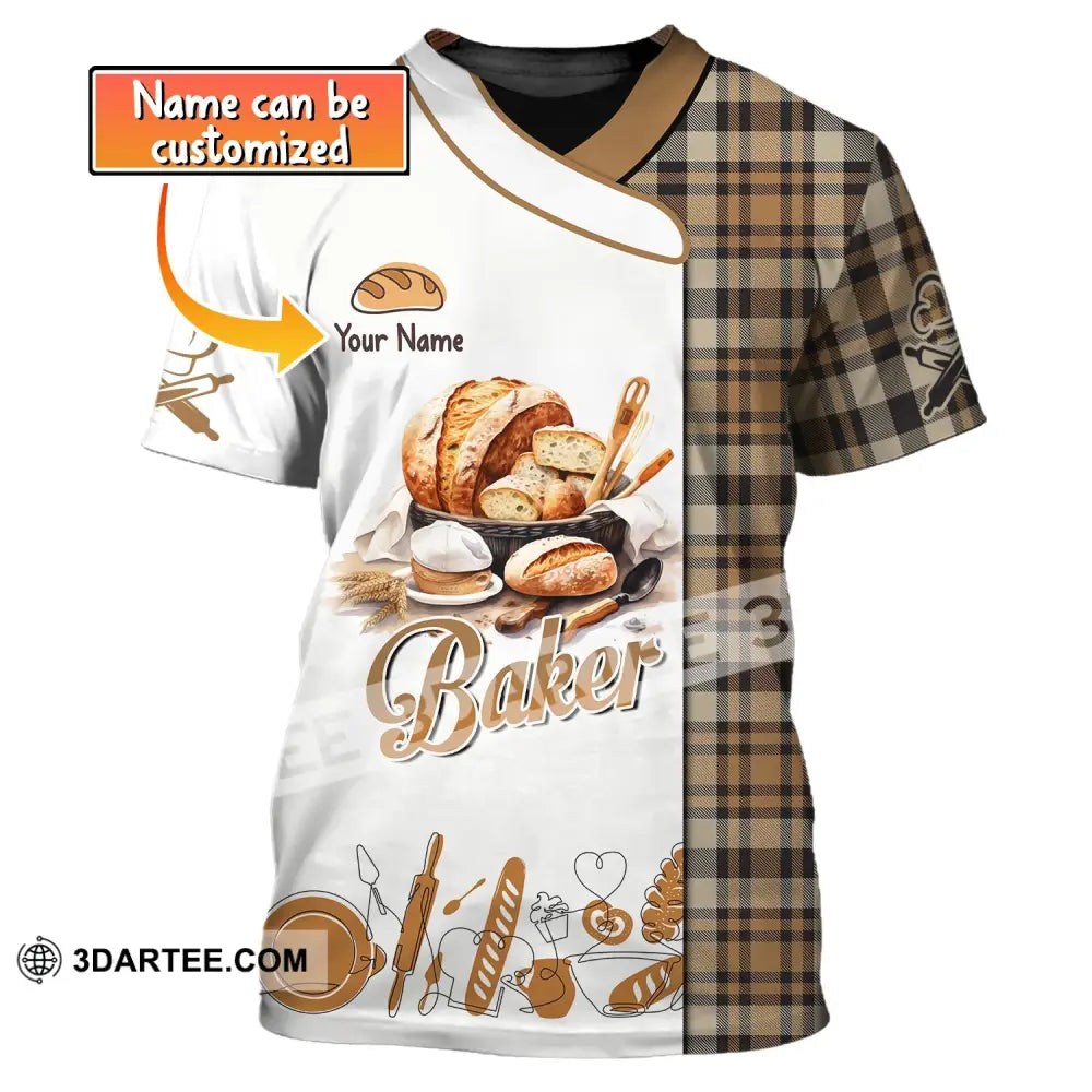 Unisex Shirt Custom Name Baker Bakery Chef Baking Lovers Gift T-Shirt