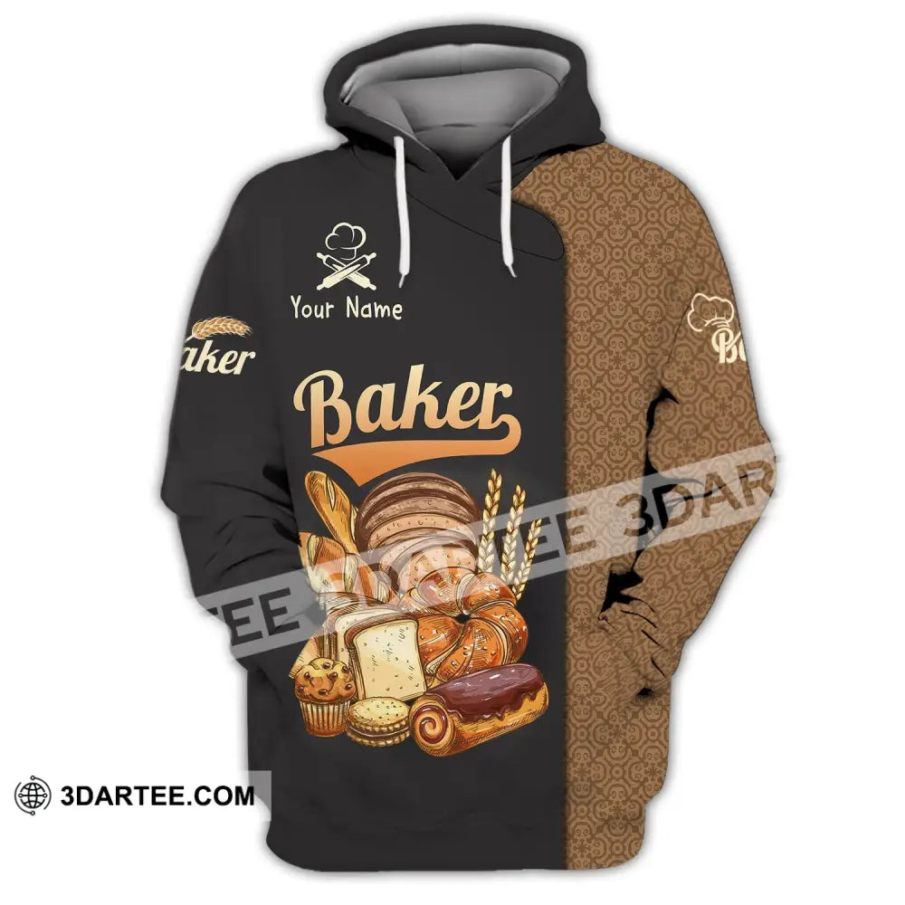 Unisex Shirt Custom Name Baker Bakery Shop Chef Baking Lovers Gift Hoodie / S T-Shirt