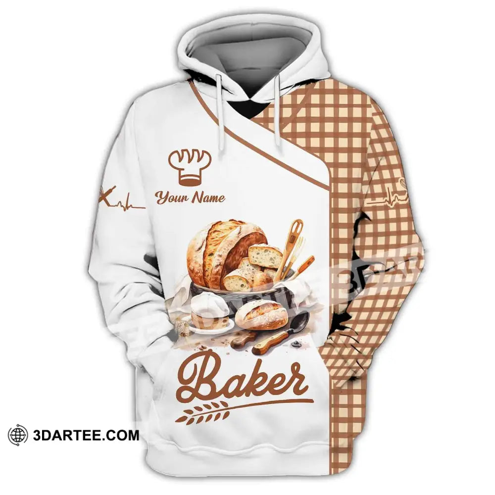 Unisex Shirt Custom Name Baker Bakery Uniform Chef Baking Lovers Gift Hoodie / S T-Shirt