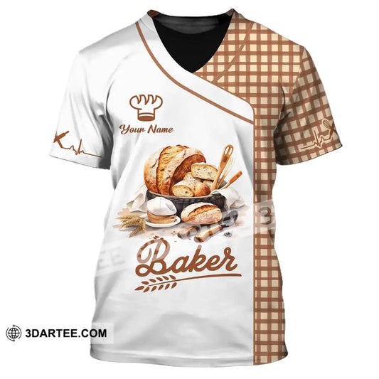 Unisex Shirt Custom Name Baker Bakery Uniform Chef Baking Lovers Gift T-Shirt / S