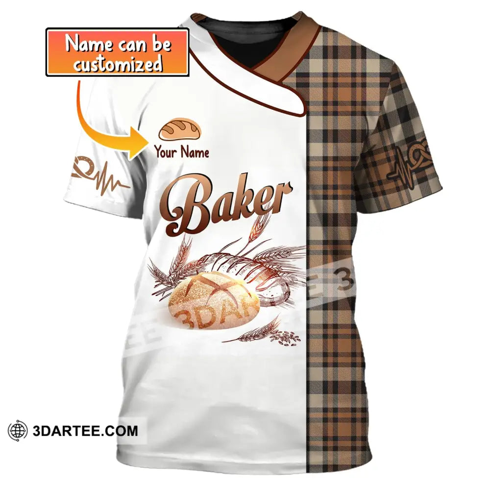 Unisex Shirt Custom Name Baker Baking Lovers Gift Bakery Chef T-Shirt